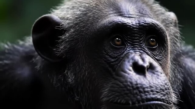 Chimpanzee Portrait Intense Gaze