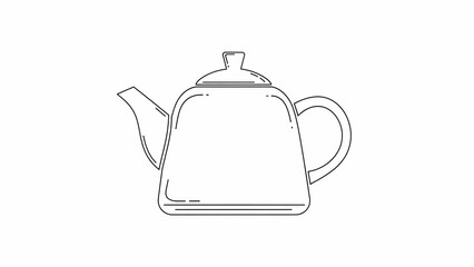 Obraz premium Simple Teapot Illustration: A clean, minimalist illustration of a classic teapot, perfect for conveying elegance and simplicity.