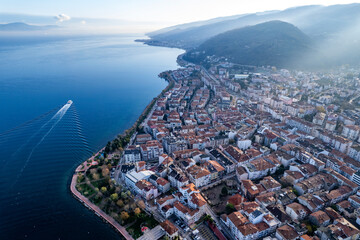 Karamursel, Kocaeli, Turkey. Karamursel is a town and district located in the province of Kocaeli. Aerial shot with drone.