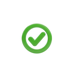 Green Checkmark Circle Glossy Isolated On Transparent Background