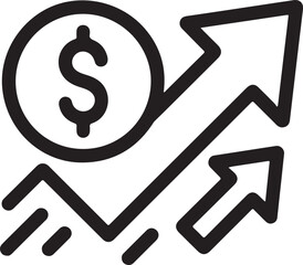 Finance thin line icon set. Saving, increasing and spending finances. 
