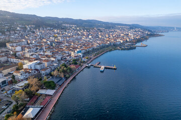 Karamursel, Kocaeli, Turkey. Karamursel is a town and district located in the province of Kocaeli. Aerial shot with drone.