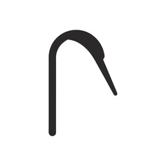 Walking cane icon flat mobility support tool minimal design vector illustration