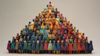 Fototapeta premium colorful wooden figures form pyramidal unity