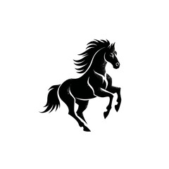 Black horse silhouette on white background vector illustration