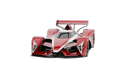 Obraz premium Red Race Car on White Background