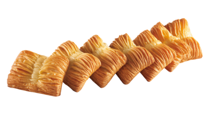 Deliciously flaky golden puff pastry squares with creamy filling for food design