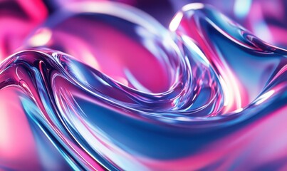 Vibrant digital wave patterns flowing smoothly in shades of magenta and blue, futuristic high-tech design captured with perfect depth and clarity
