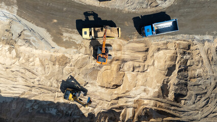 Aerial View of Construction Site with Machinery