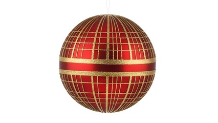 Obraz premium Luxury Christmas Ornament With Metallic Grid Pattern
