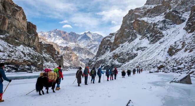 adventure trekking on zanskar river ice ladakh india video