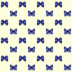 Vector seamless pattern with blue butterflies on a white background Основные RGB