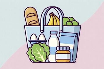 Minimal eco friendly shopping illustration