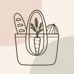 Eco shopping bag with vegetables and copy space