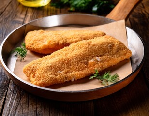 breaded fish fillet ready for cooking