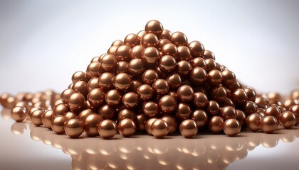 heap of glossy brown spherical objects resembling tapioca pearls