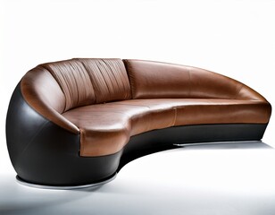 modern curved leather sofa with contemporary design