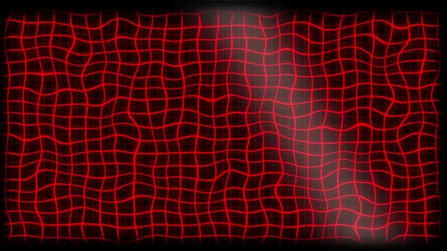 A animated Red color wiggling parallel lines grid mesh pattern modern design loopable animation dark geometric background 4k video motion graphic video 