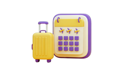 Travel Planning with Suitcase and Calendar