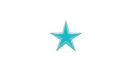 Obraz premium Turquoise Star Isolated on White Background