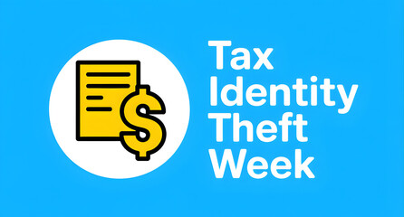 Obraz premium Tax identity theft week finance security awareness concept