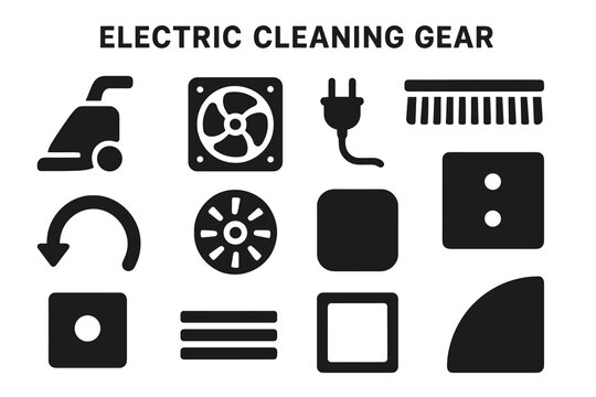 Power slab ridge vector vent icon brush gear electric hinge cleaning arc