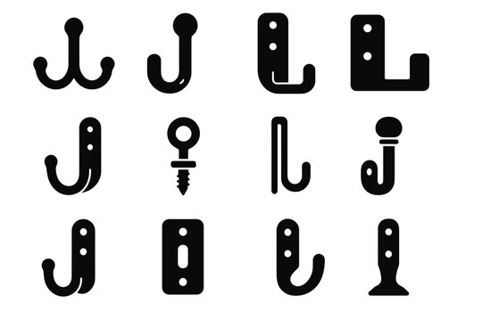 Tab icon alignment tip flat ring panel hook vector mounting icons coat