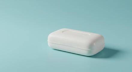 Simple, pure white soap bar isolated on a bright background. Represents freshness, hygiene, detox, purification, and renewal concept, bar, clean, wellness