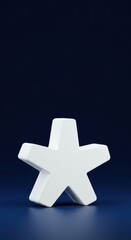 Obraz premium A bright, white three-dimensional asterisk mathematical symbol standing out against a dark blue background, emphasizing important information or a footnote ,data ,visual ,footnote