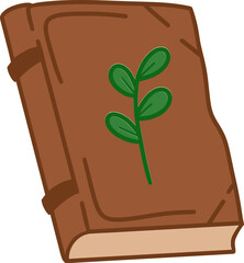leaf green book cover vector spellsbook SVG