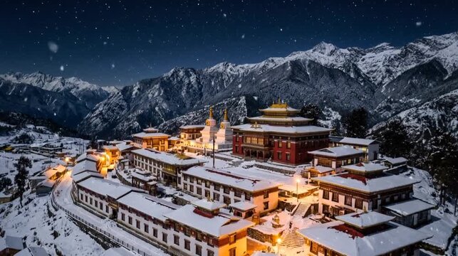 tawang monastery and mountain town india video