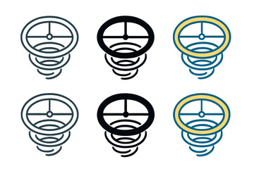 Geometric Timepiece Design. Balance wheel with oscillating hairspring forming poetic curves, clean geometric minimal icon, first