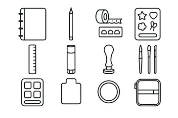 Card journaling icon vector icons brush handle creative swatch divider seal tape