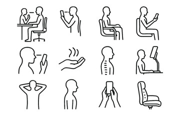 Head shoulder enhancer icon vector posture gesture healthy frame alignment neutral phone