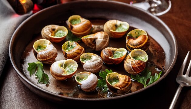 escargots de bourgogne traditional french dish