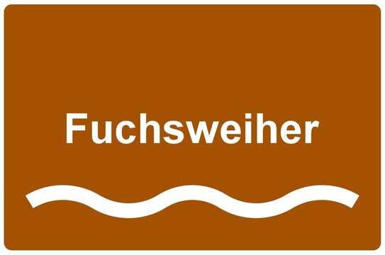 Illustration eines Namensschildes f&uuml;r den "Fuchsweiher" in Baden-W&uuml;rttemberg	