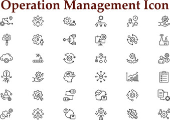 Operation management icon representing business strategic planning and process optimization