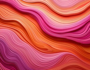 Obraz premium vibrant wavy wood grain texture with flowing pink and orange layers