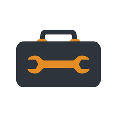 Toolbox icon. Colored silhouette. Front and side view. Vector simple flat graphic illustration. Isolated object on a white background.
