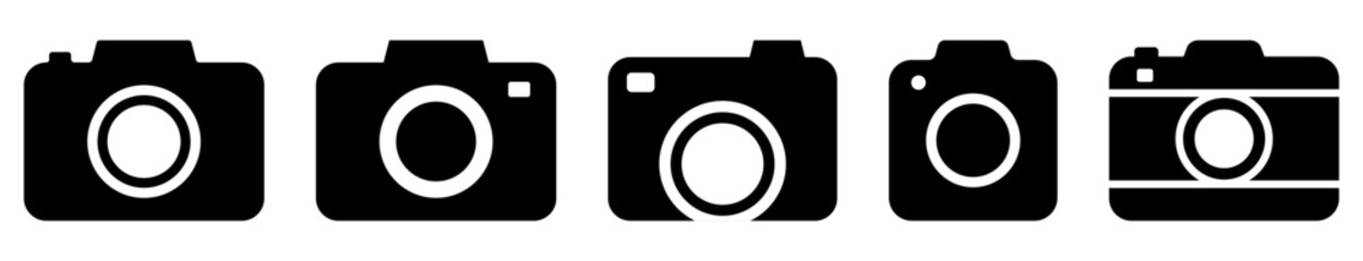 Photo camera icons set