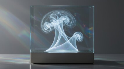 Abstract Smoke in Glass Cube