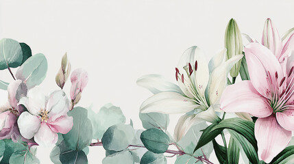 Elegant wedding invitation card background vector. Minimal hand painted Lilac botanical flowers texture template background. Design for wedding, vip cover, poster, rsvp moderncard.Valentine's Day