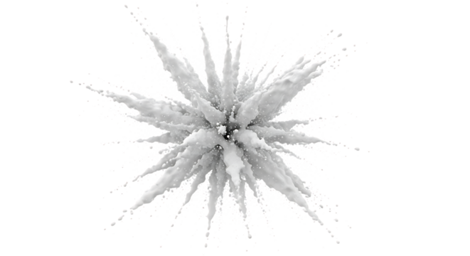 White Liquid Explosion With Droplets splash fluid isolated on a transparent background - Powered by Adobe