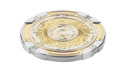 Digital Coin, Circuit Design, Gold & Silver