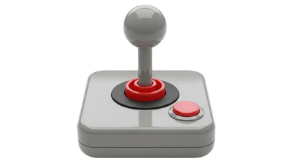 Retro Joystick, Red Button, Black Background