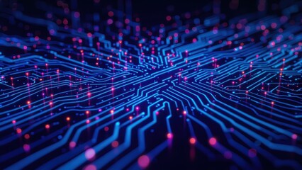 Neon Circuit Board Technology Background