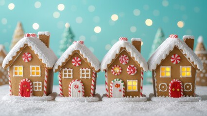 Gingerbread Houses in Winter Wonderland