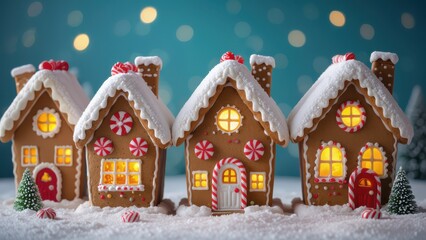 Gingerbread Houses in Winter Wonderland