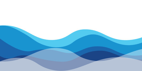 Fototapeta premium Sea waves layered vector background illustration and sea beach vector illustration.