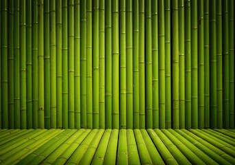 A natural green bamboo wall texture creating a peaceful, organic backdrop for design concepts or spiritual wellness promotions ,wood ,stalks ,forest